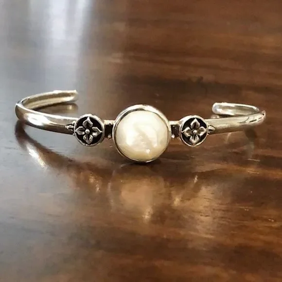BARSE Sterling Silver Mother of Pearl Cuff Bracelet
